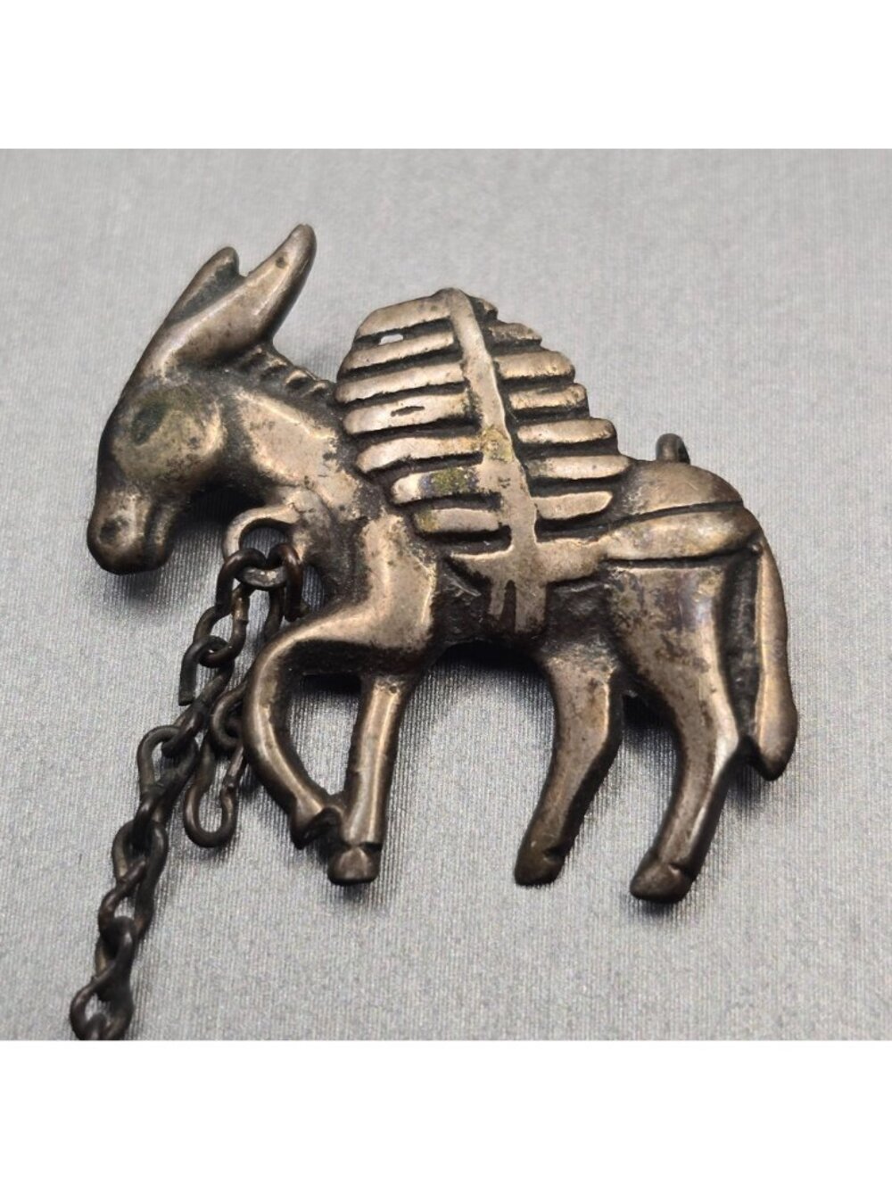 Vintage Taxco Sterling Silver Mule Donkey Chatelaine Brooch Mexican Pin - Picture 2 of 13